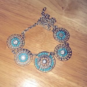 Teal and silver necklace